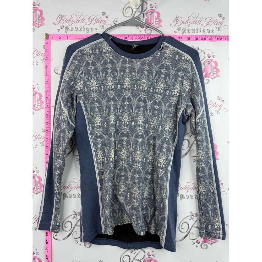Helly Hansen long sleeve shirt Blue and Cream Patterned Base Layer Sweater